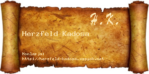 Herzfeld Kadosa névjegykártya
